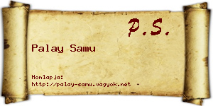 Palay Samu névjegykártya